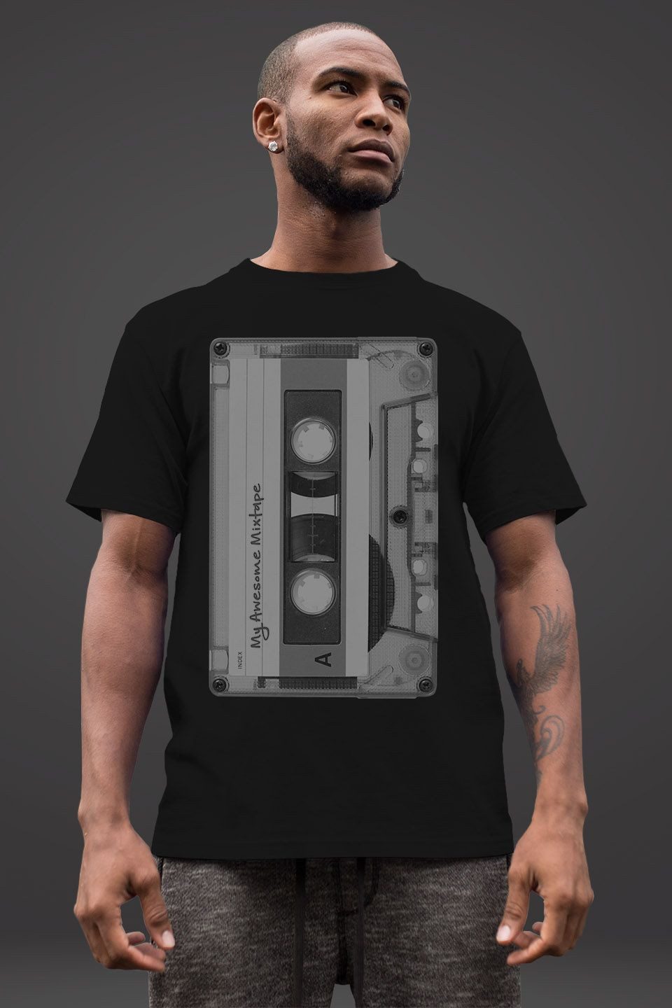 Neverless Print-Shirt Herren T-Shirt Retro Motiv 80er Jahre Mixtape Kassett günstig online kaufen