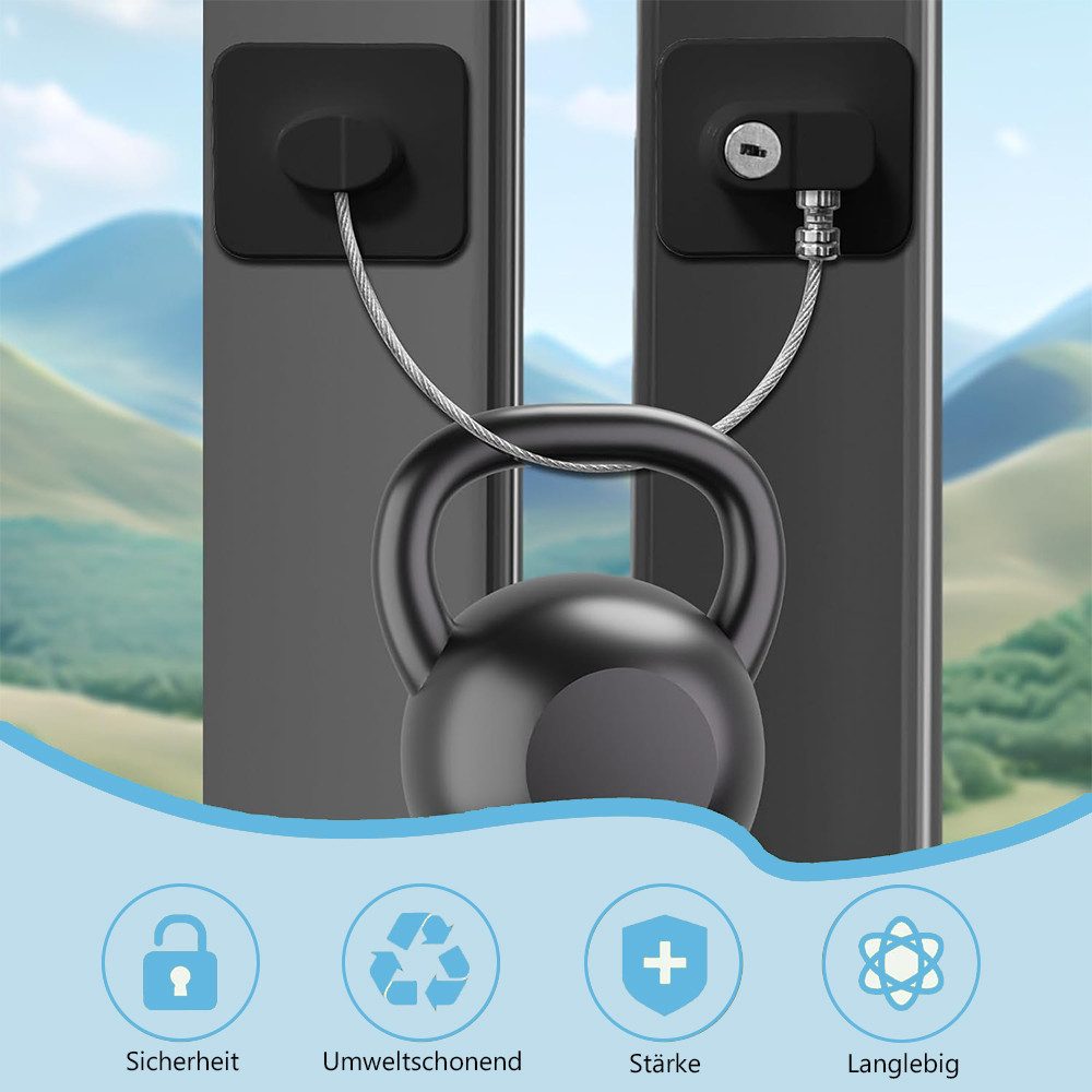 NUODWELL Kindersicherung 2 Stück Kühlschrank Schloss mit Klebstoff und Schlüsseln, ohne Bohren, Kühlschrankschloss für Gefrierschrank, Schränke, Schubladen, Fenster