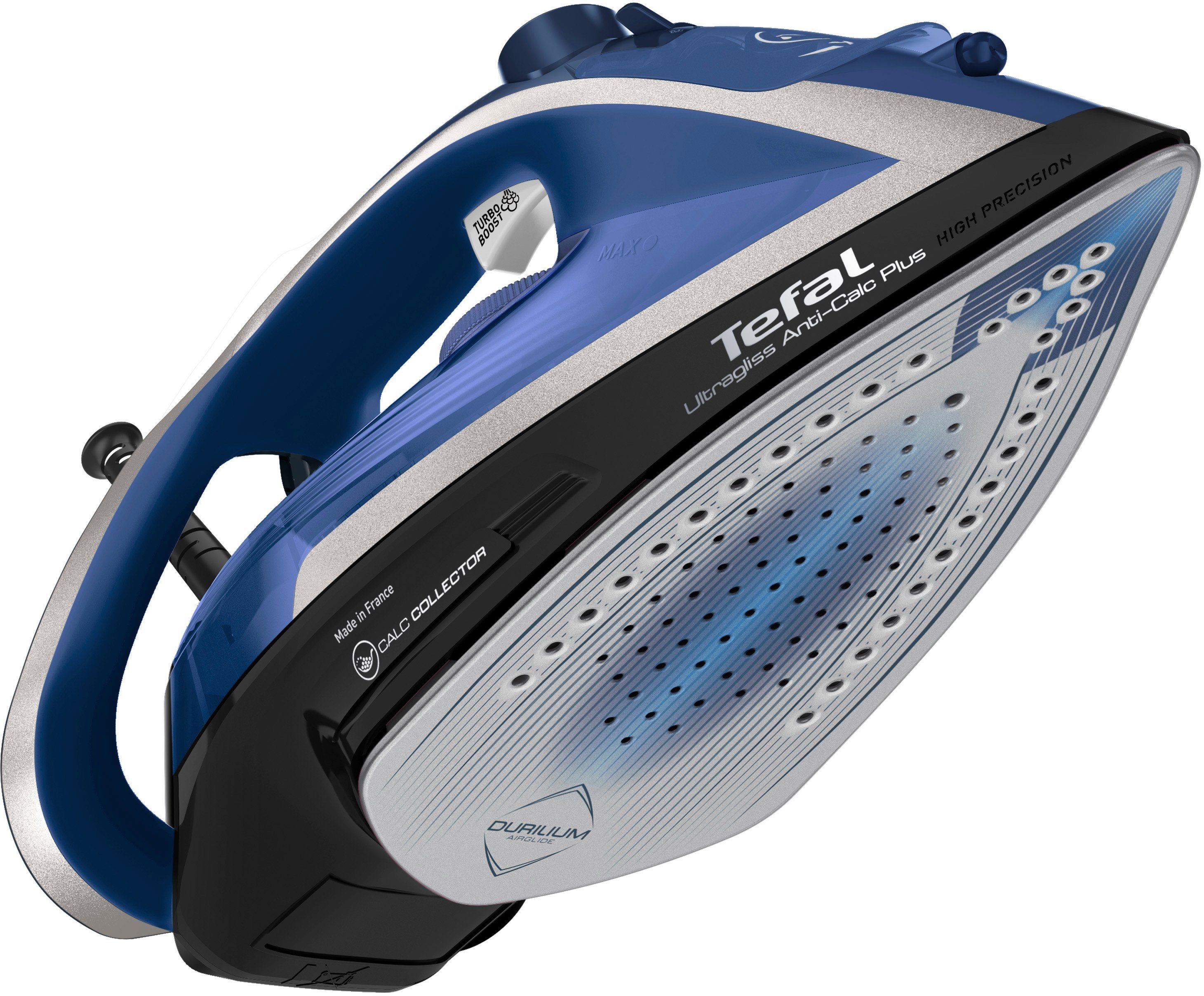 Tefal Dampfbügeleisen Ultragliss Plus FV6846, 2800 Watt, abnehmbarer Kalk-Kollektor, 2800 W, 50 g/Min. kontinuierliche Dampfabgabe, 260 g/Min. Dampfstoß