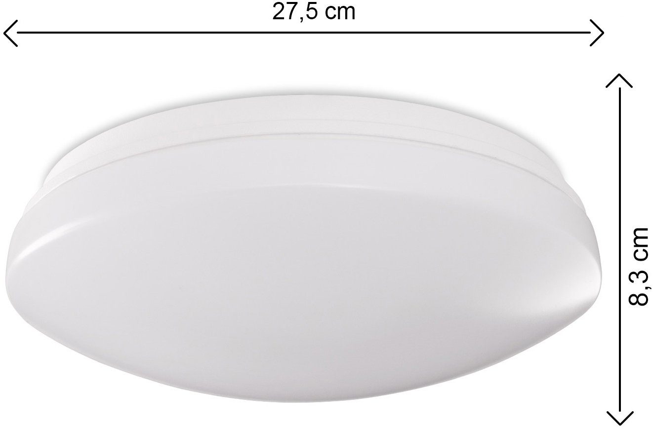 KENU, dimmbar Deckenleuchte LED Paco wechselbar, Home LED Wohnzimmer Weiß Bad Wandleuchte Wasserfest Lampe IP44 Neutralweiß,