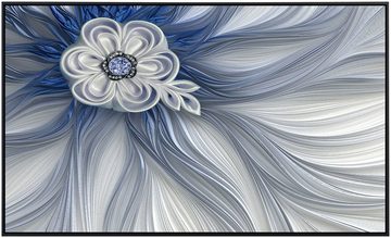 Papermoon Infrarotheizung Blume Weiß Blau, sehr angenehme Strahlungswärme