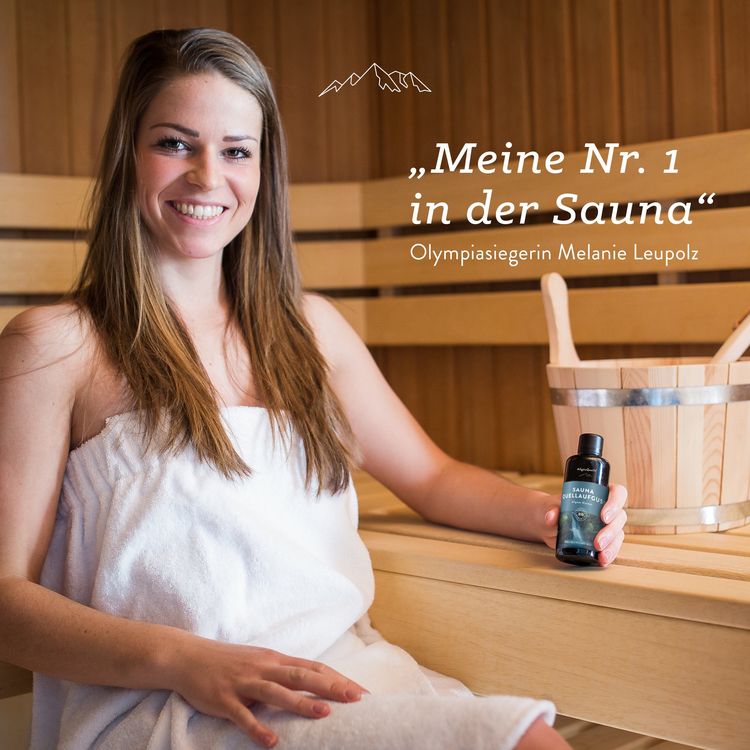 Allgäuquelle Sauna-Aufgussset BIO Saunaaufguss Quellaufguss Saunaduft (1 x 100ml) mit Minze, Rosengeranie und Salbei