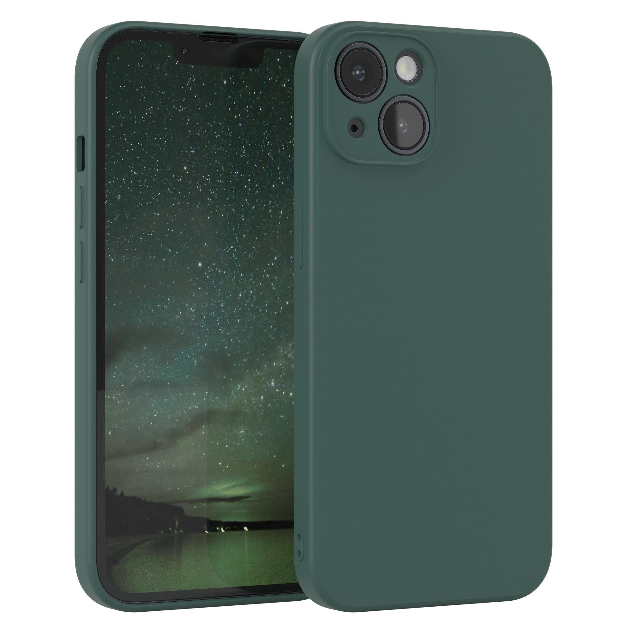 EAZY CASE Handyhülle TPU Hülle für Apple iPhone 14 6,1 Zoll, Silikon Schutzhülle mit Kameraschutz kratzfest bumper Grün / Nachtgrün