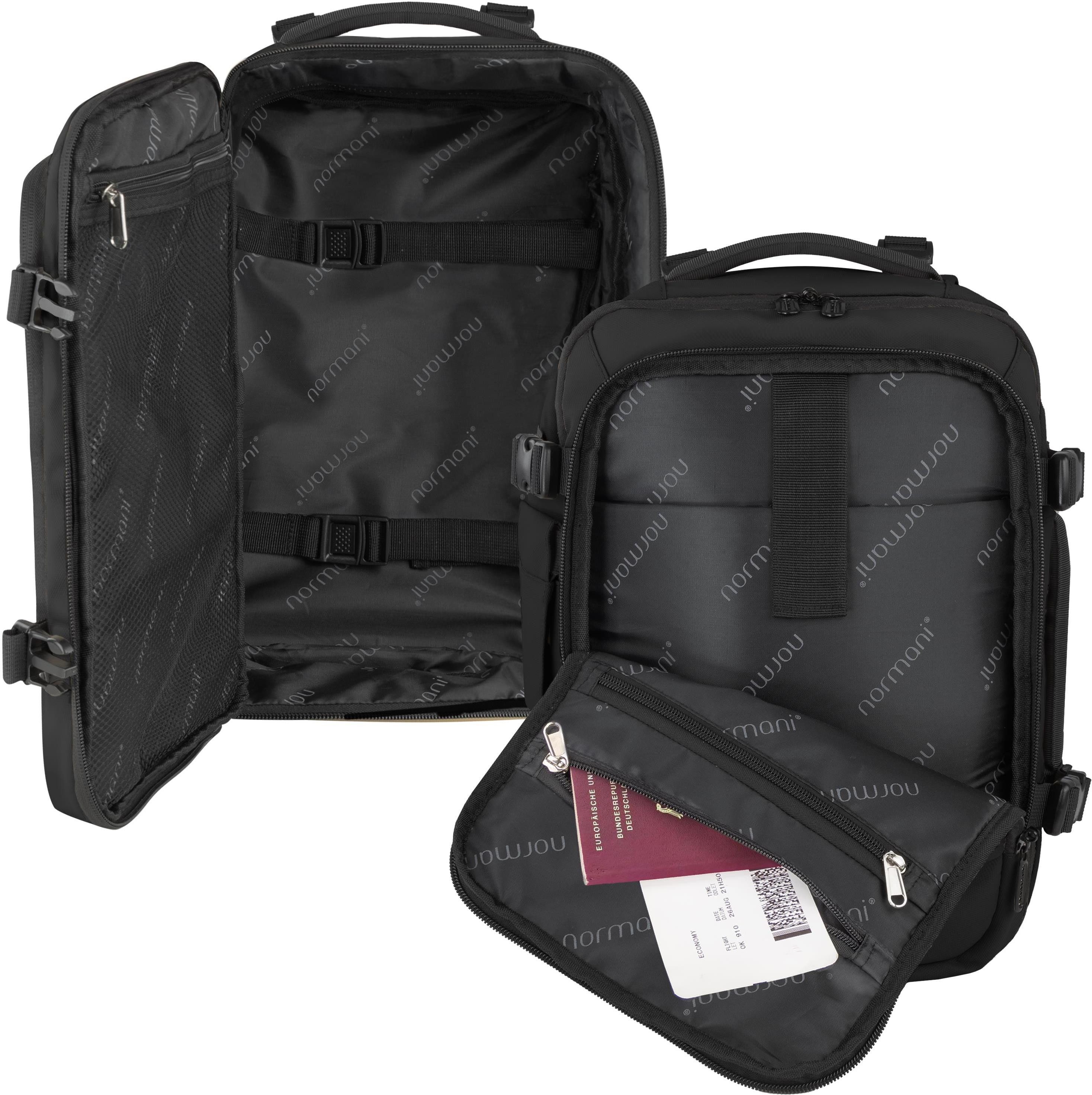 normani Rucksack Erweiterbarer Handgepäck-Rucksack 20 Liter Nikaho, Underseat Bag aus wasserabweisendem Material – Bild 3 von 5