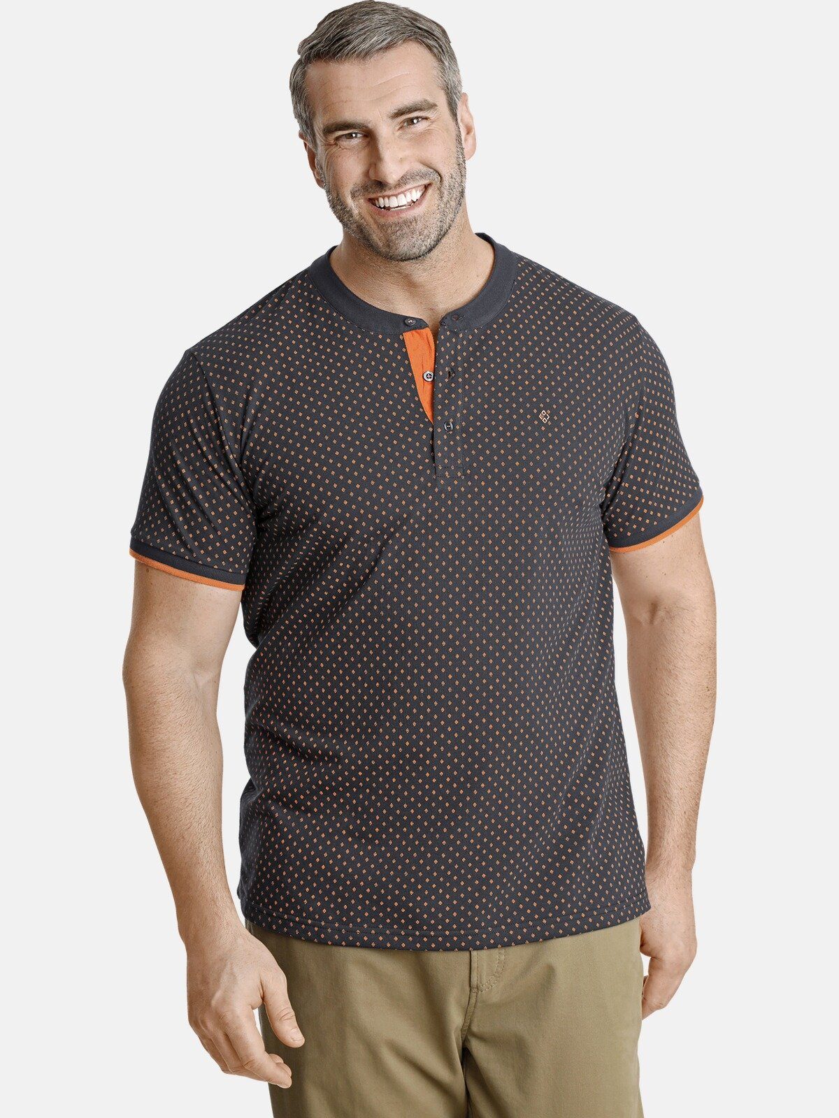 Charles Colby T-Shirt DUKE COLIN in minimal Rautendesign dunkelgrau