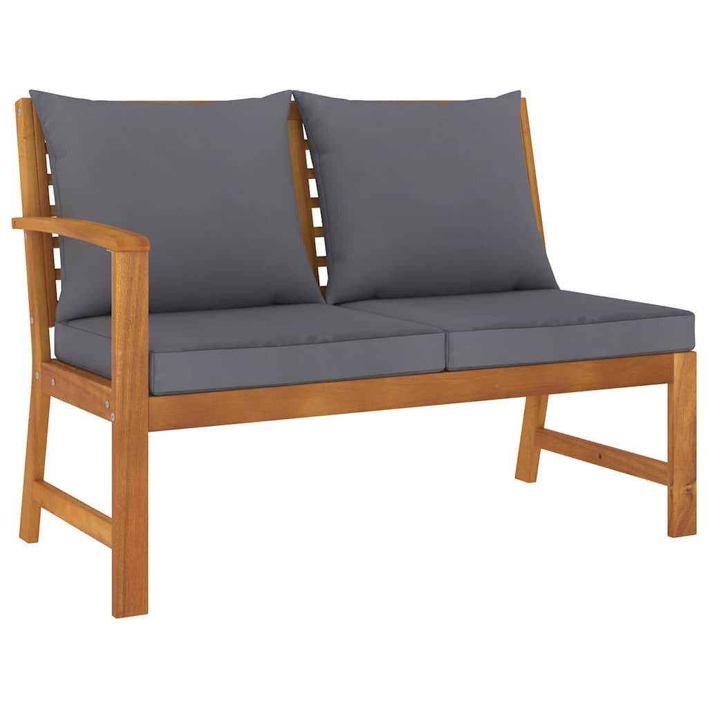 vidaXL Sofaelement Gartenbank 114,5 cm mit Dunkelgrauen Kissen Massivholz (1 St)