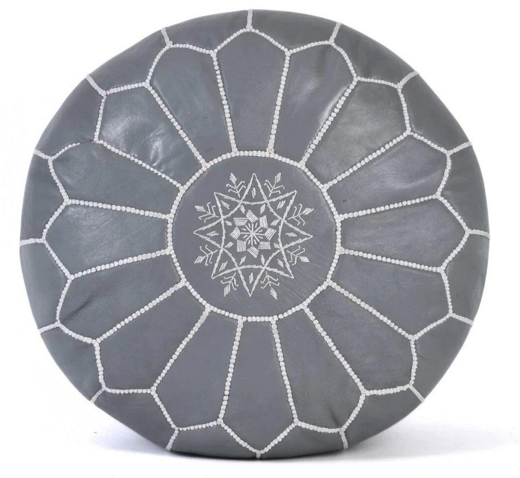 ALMADIH Pouf Leder Pouf Marokkanischer Echtleder Handarbeit Sitzsack