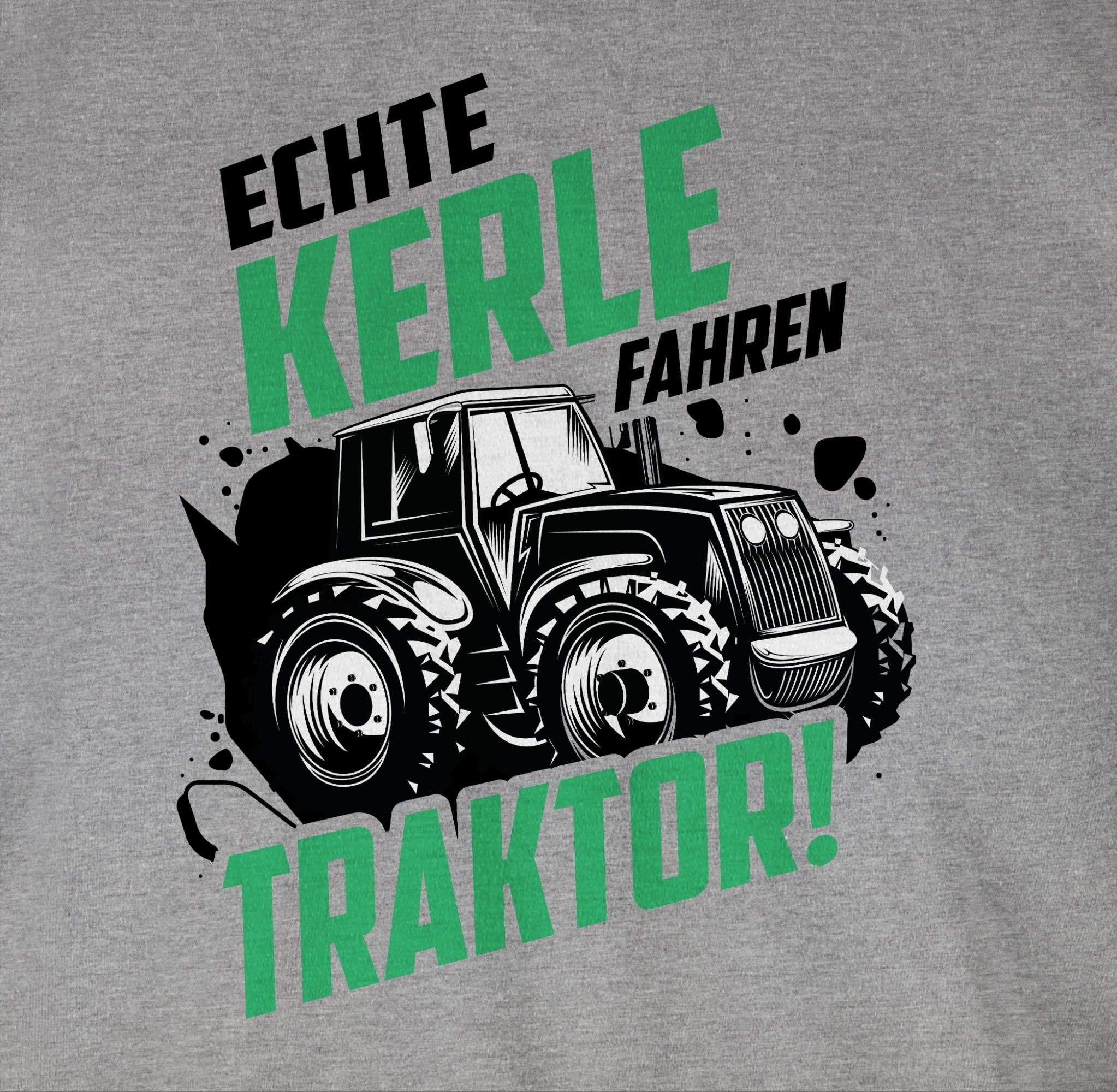 Shirtracer T-Shirt Trecker Echte Grau 3 Geschenk Bauer Fahrzeuge meliert Kerle Landwirt fahren Traktor