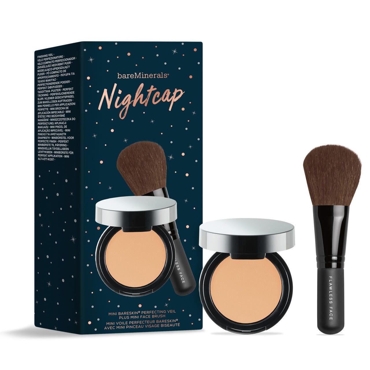 BAREMINERALS Foundationpinsel Nightcap Perfecting Veil Duo Set = bare Perfecting Veil 9 g + Mini