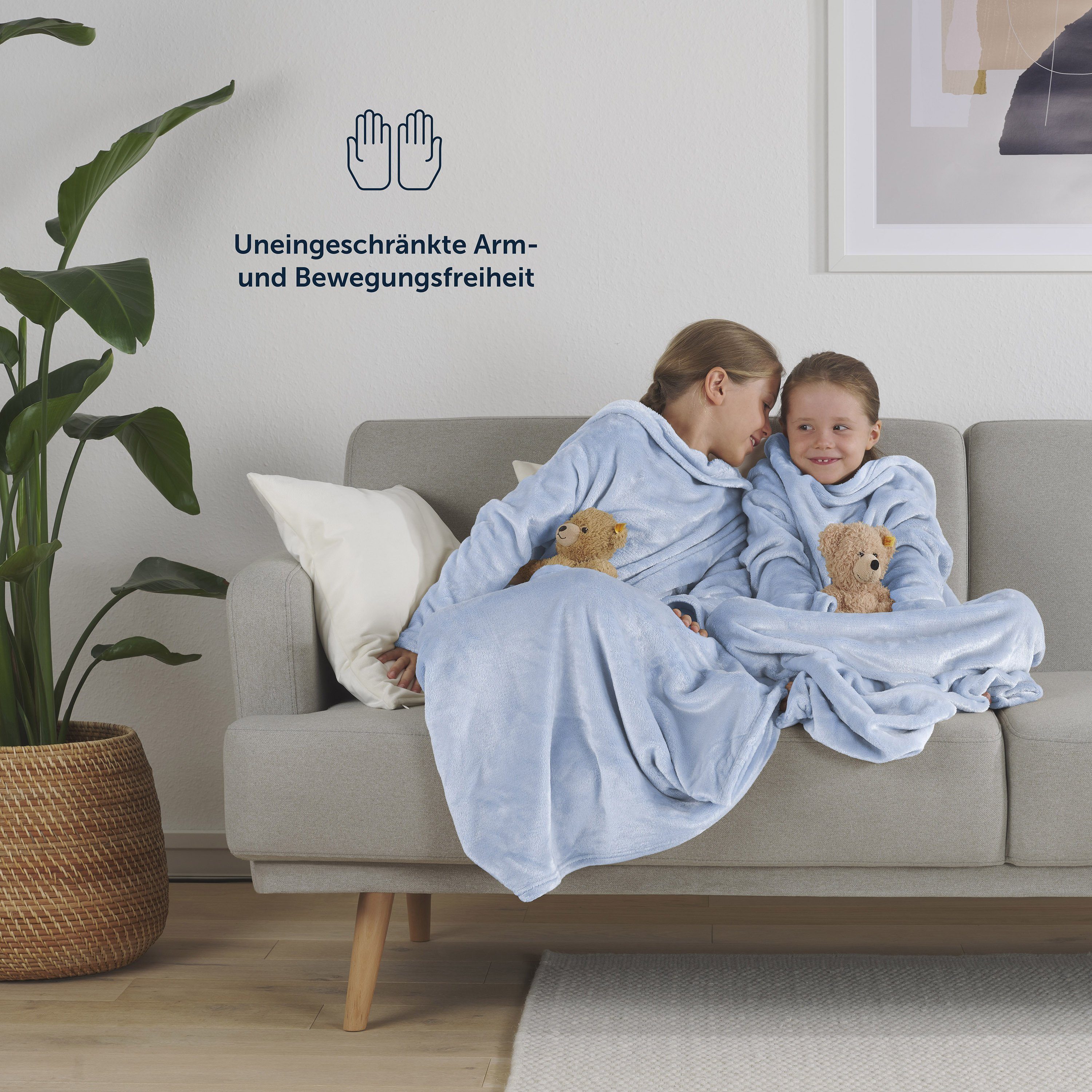 Kinderdecke Blumtal Decke mit Ärmeln Mikrofaser, günstig online kaufen