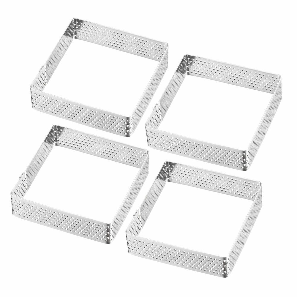 WESTMARK Tarteform Tartelette-Rahmen 4 Stk. – Perfekte Tarte- und Quicheformen, 7x7 cm