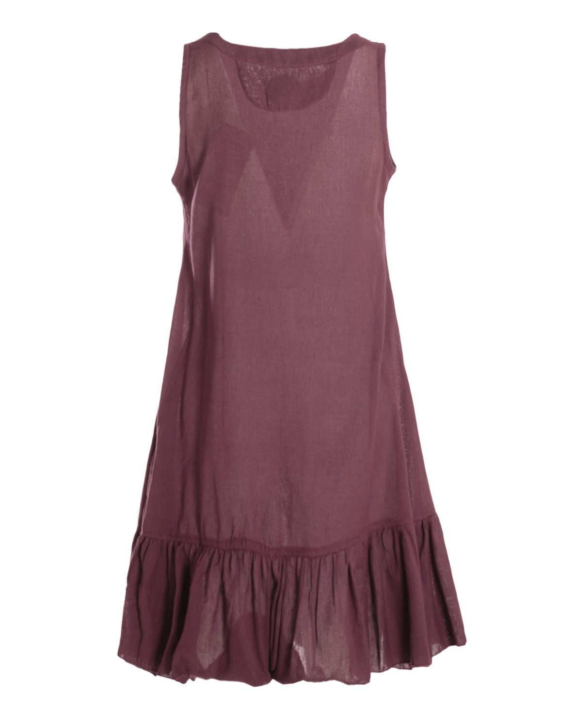 Vishes Tunikakleid Damen Hängerkleid Baumwolle Blumen Lagenlook mit Schnüren Holzperlen Alternative Bekleidung, Ethno, Hippie, Retro Style – Bild 2 von 2