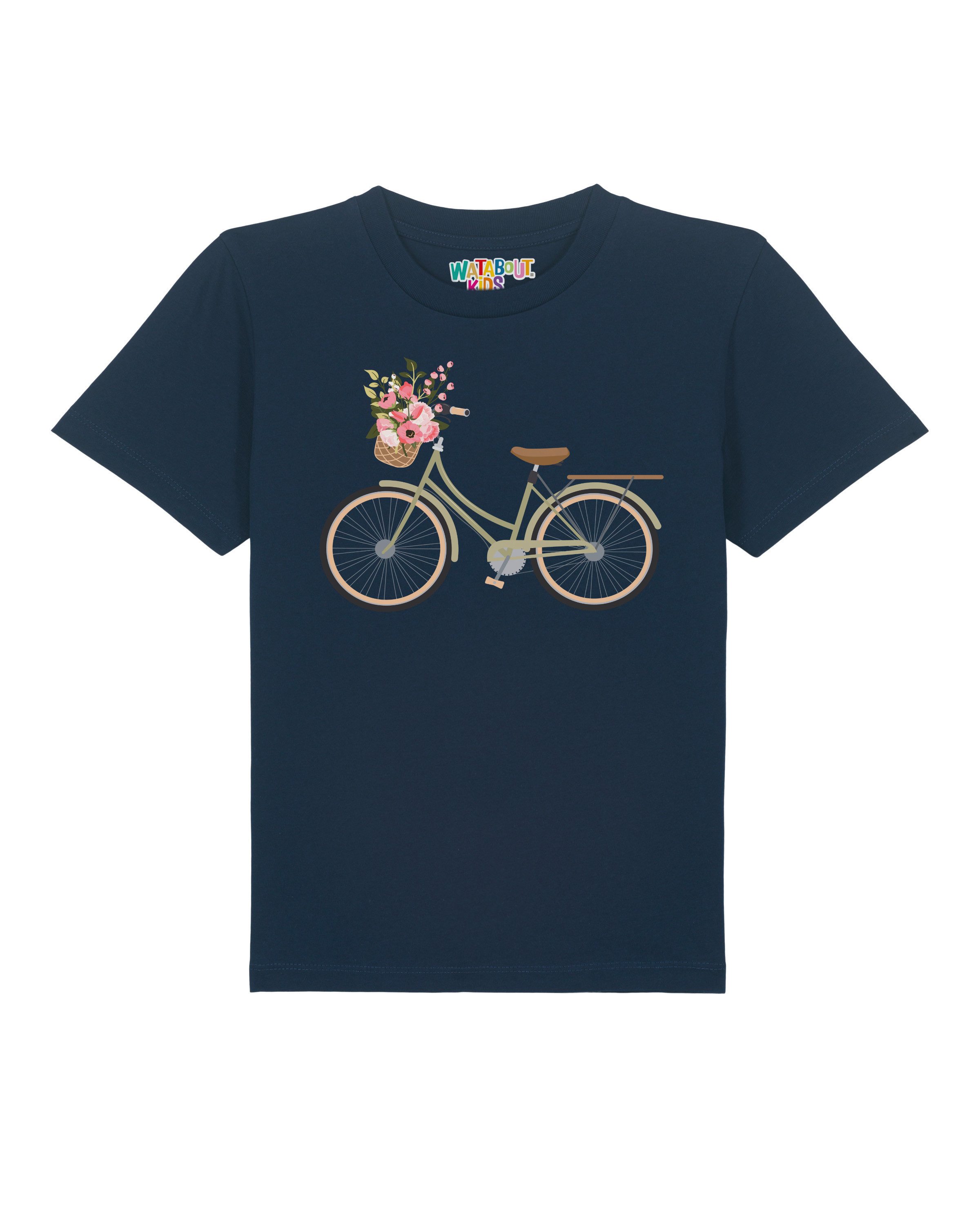 wat? Apparel T-Shirt Fahrrad mit Blumen