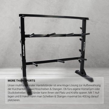 MSports® Langhantelstange Hantelablage Hantelständer aus Stahl bis 400 kg belastbar