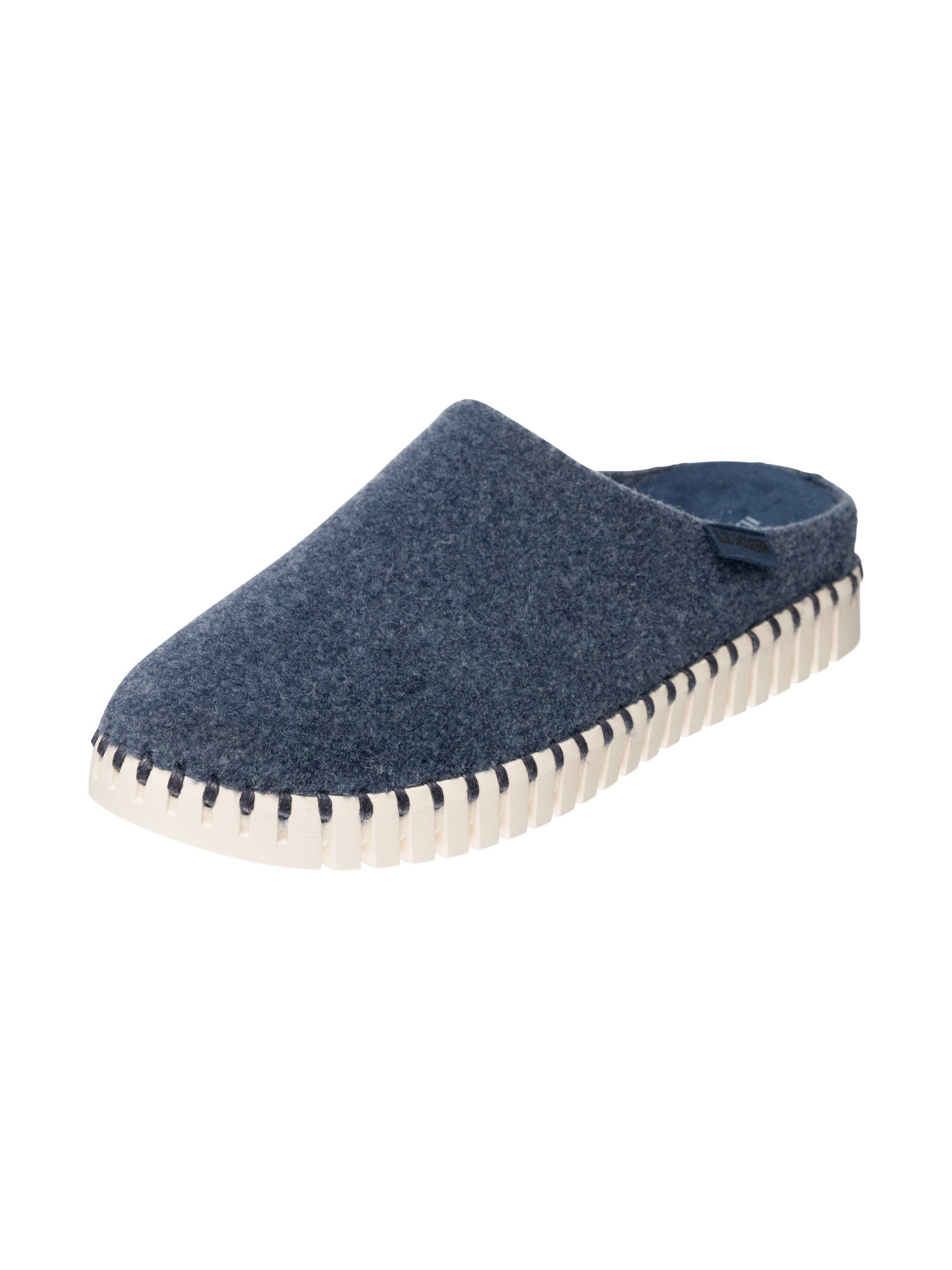 Filz, Kunstfell, Sohle aus Blue TULIP3090F Innenfutter Slipper Midnight aus Ilse Jacobsen Flexible Naturkautschuk