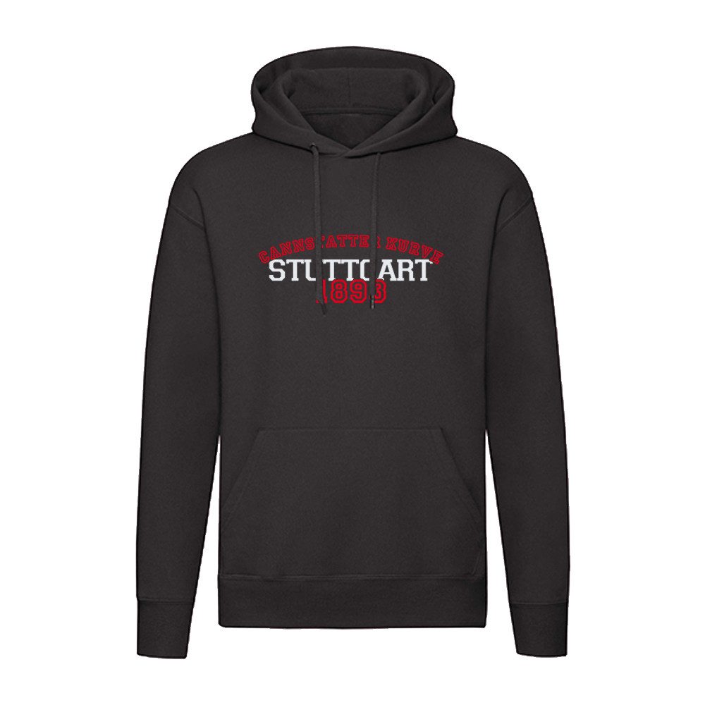 G-graphics Hoodie Cannstatter Kurve – Stuttgart – 1893 Unisex Pullover mit einem Motiv für den echten Fan