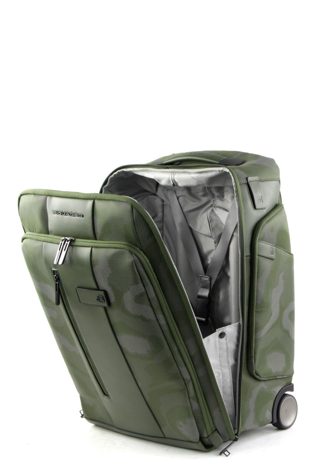 Piquadro Weichgepäck-Trolley Brief, 2 Verde Rollen Tarnmuster