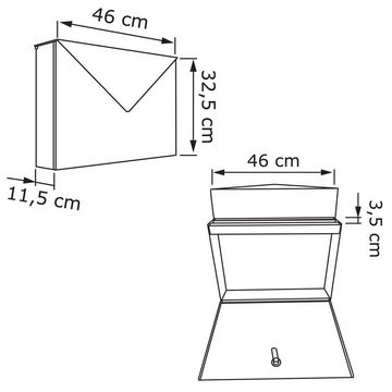 Bravios Briefkasten Standbriefkasten Letter Weiß