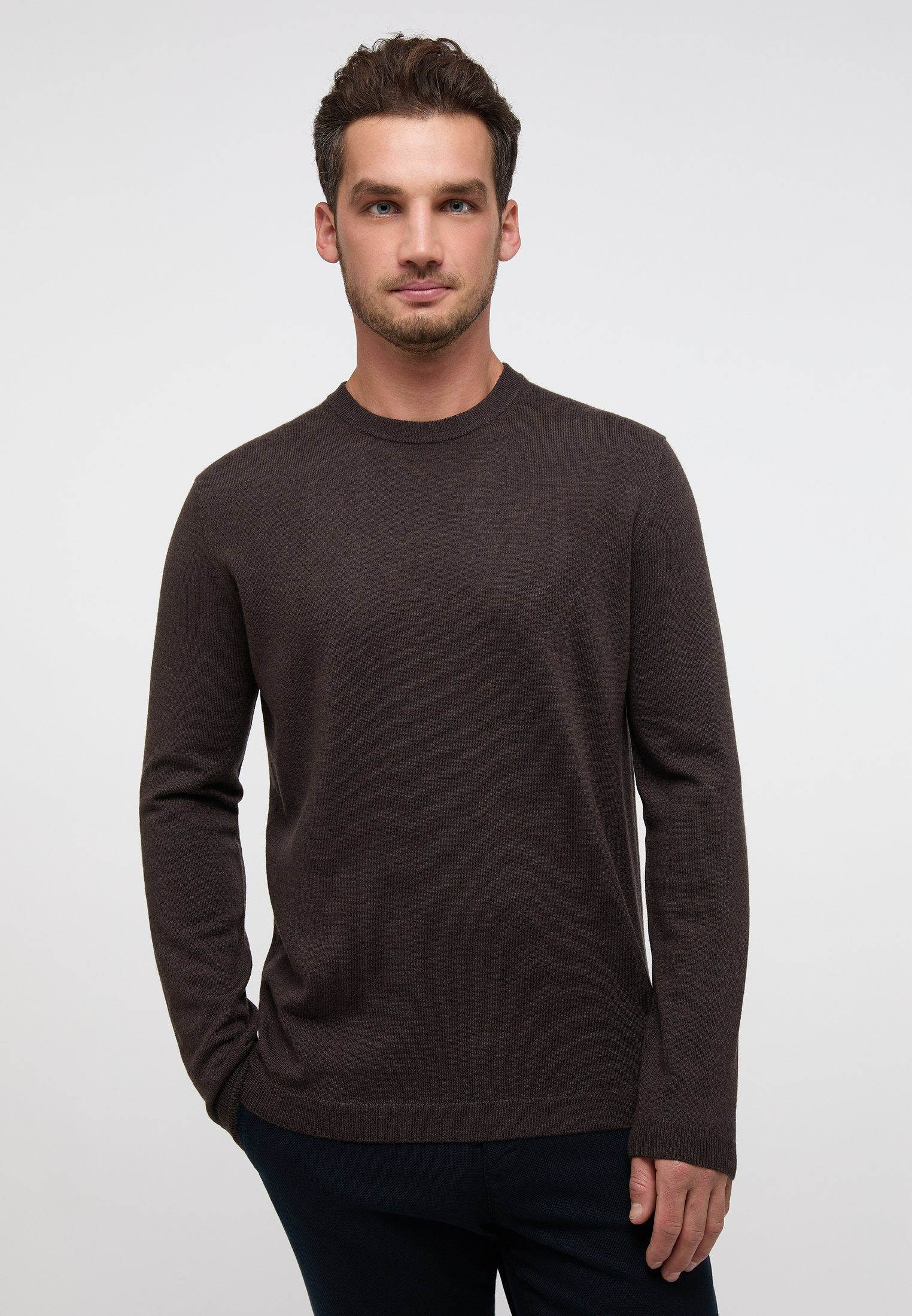 dunkelbraun Eterna Strickpullover