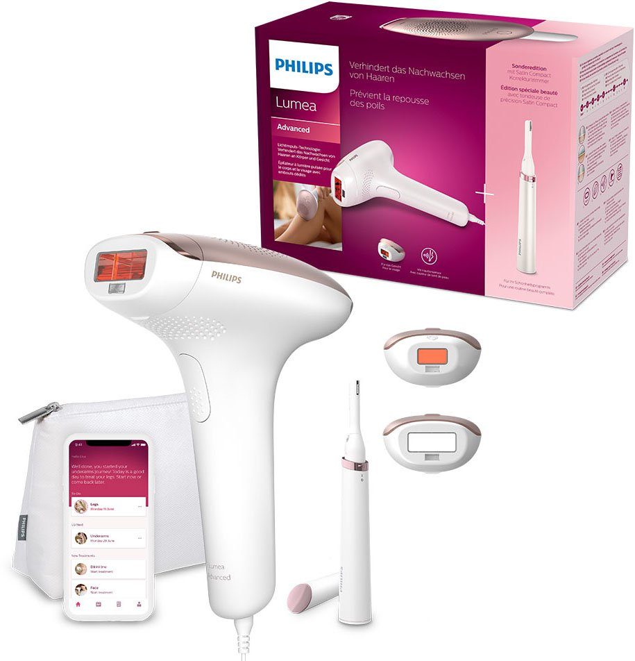 Philips IPL-Haarentferner Lumea S7000 BRI921/00, 250000 Lichtimpulse, 2 Aufsätze (Körper und Gesicht), inkl. Präzisionstrimmer