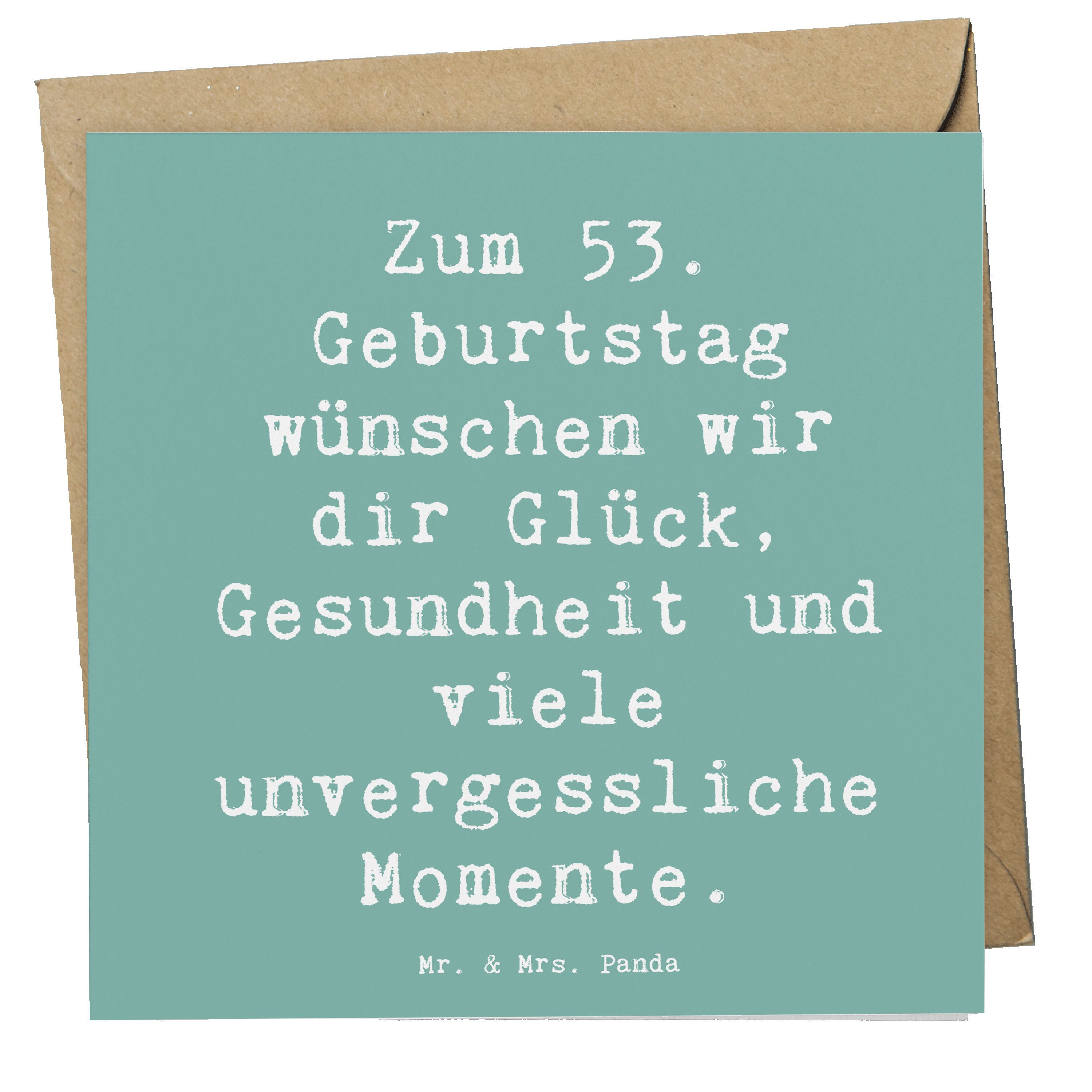 Mr. & Mrs. Panda Grußkarte Spruch 53. Geburtstag Glück Meeresbrise