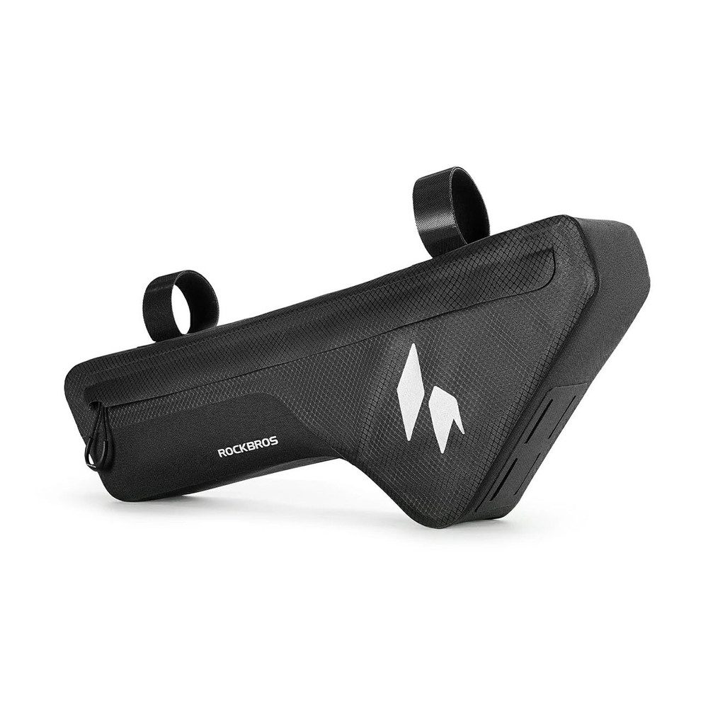 ROCKBROS Fahrradtasche Rahmentasche Unterrohrtasche Tourengepäck (Spar-Set, 1-tlg., 43 x 21 x 6 cm leicht), wasserdicht, formstabil, Klettbefestigung