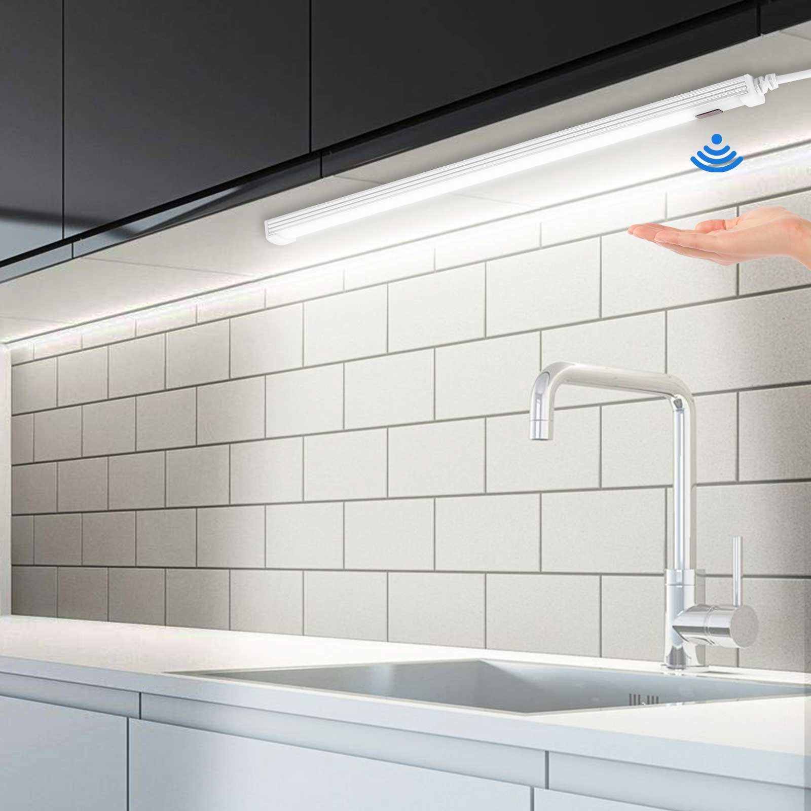 für LED weißes, Sunicol Sensor USB-betrieben Schrank Küche Farbe Lichtleiste Schalter, Bad, veränderbar,