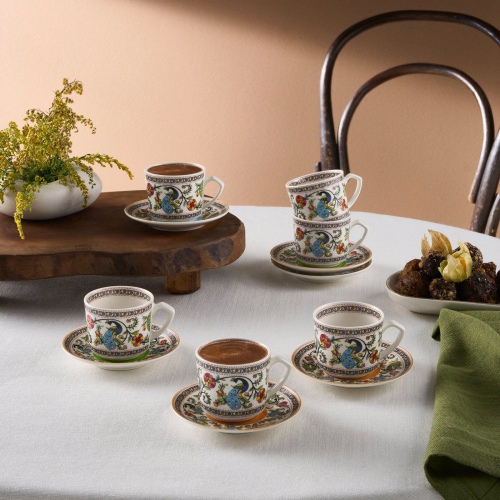 Karaca Kaffeeservice Karaca Yasemen für 6 Personen Kaffeetasse, 80 ml