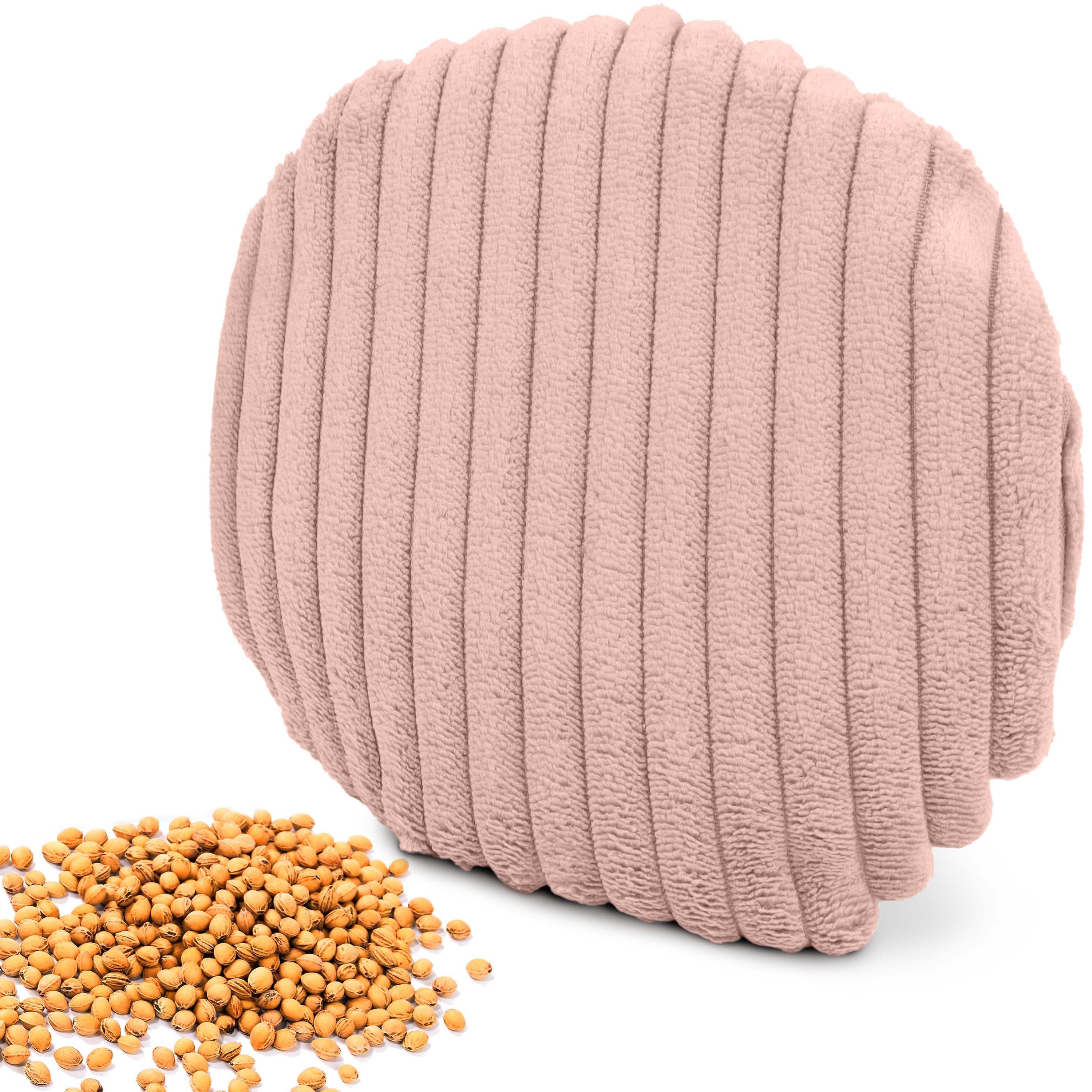 Amilian Подушка из вишневой косточки - rundes Грелки / Kältekissen mit 100 % Kirschkernen - Ø16 cm, Ideal für punktuelle Wärme- und Kälteanwendungen, mikrowellengeeignet, ideal für Hände, Nacken, Schulter, Bauch