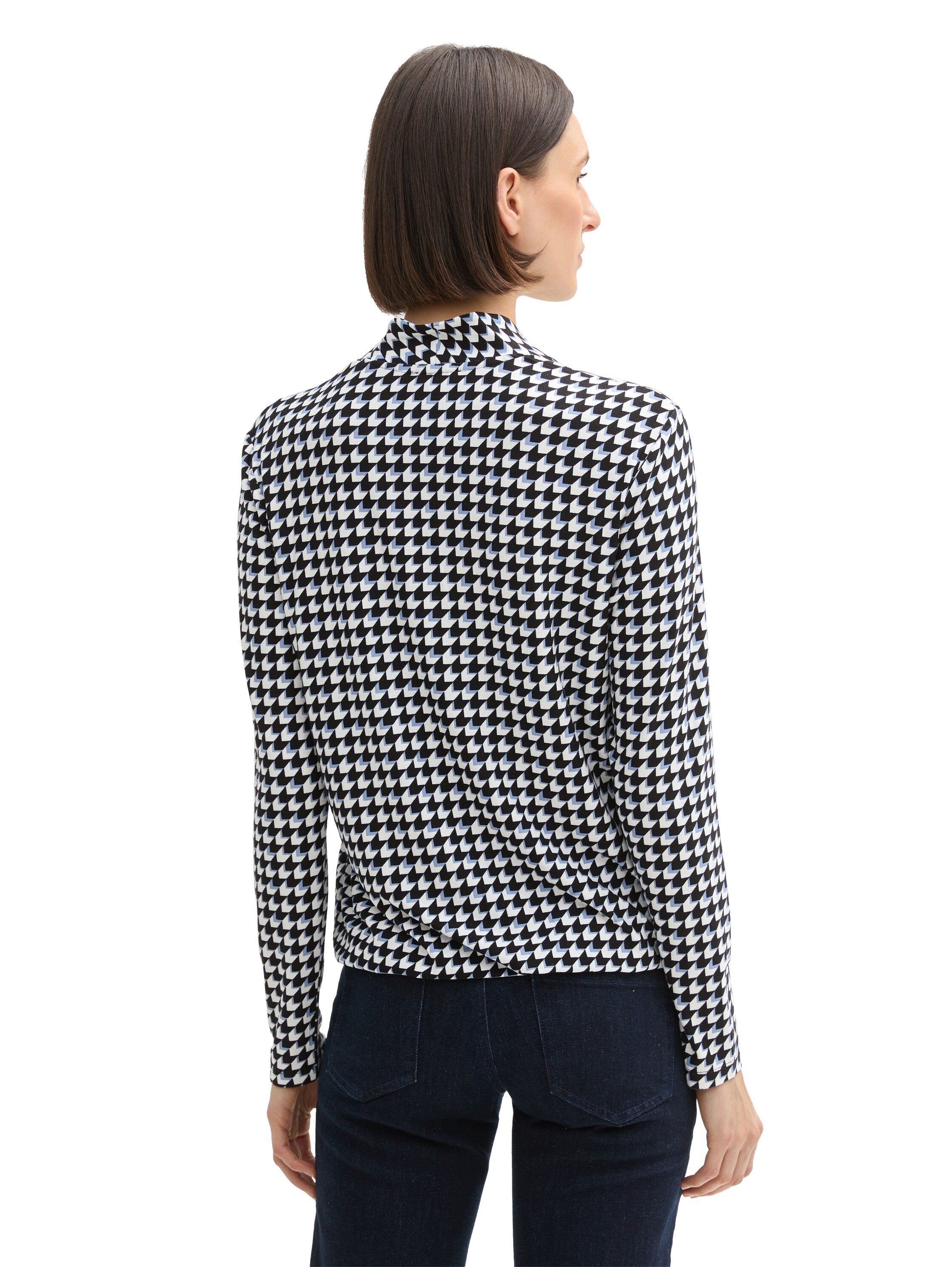 TOM TAILOR Langarmshirt mit All-Over Print günstig online kaufen