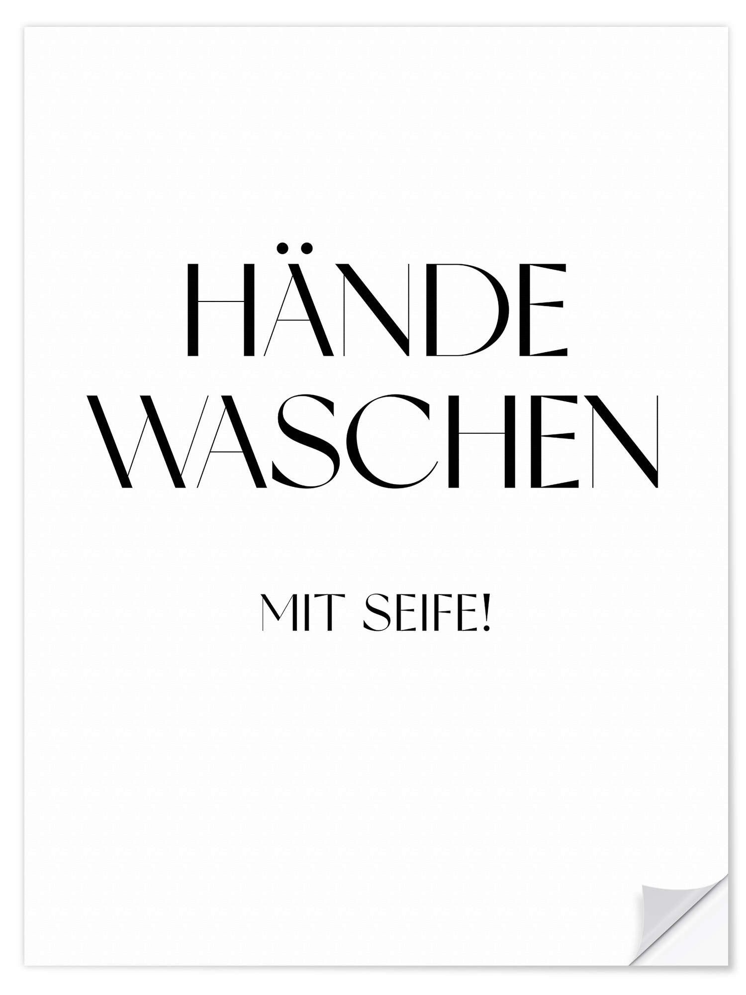 Posterlounge Wandfolie Typobox, Hände Waschen mit Seife!, Badezimmer