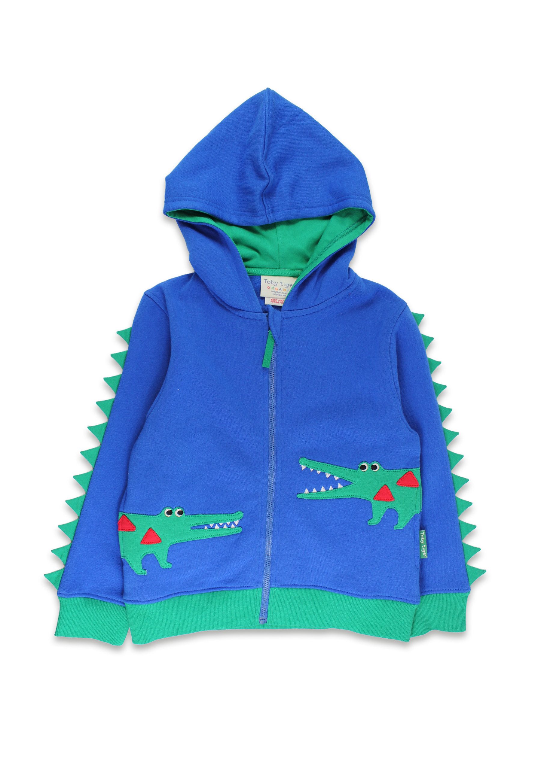 Toby Tiger Sweatjacke Sweatjacke mit Kapuze und mit Krokodil Applikation