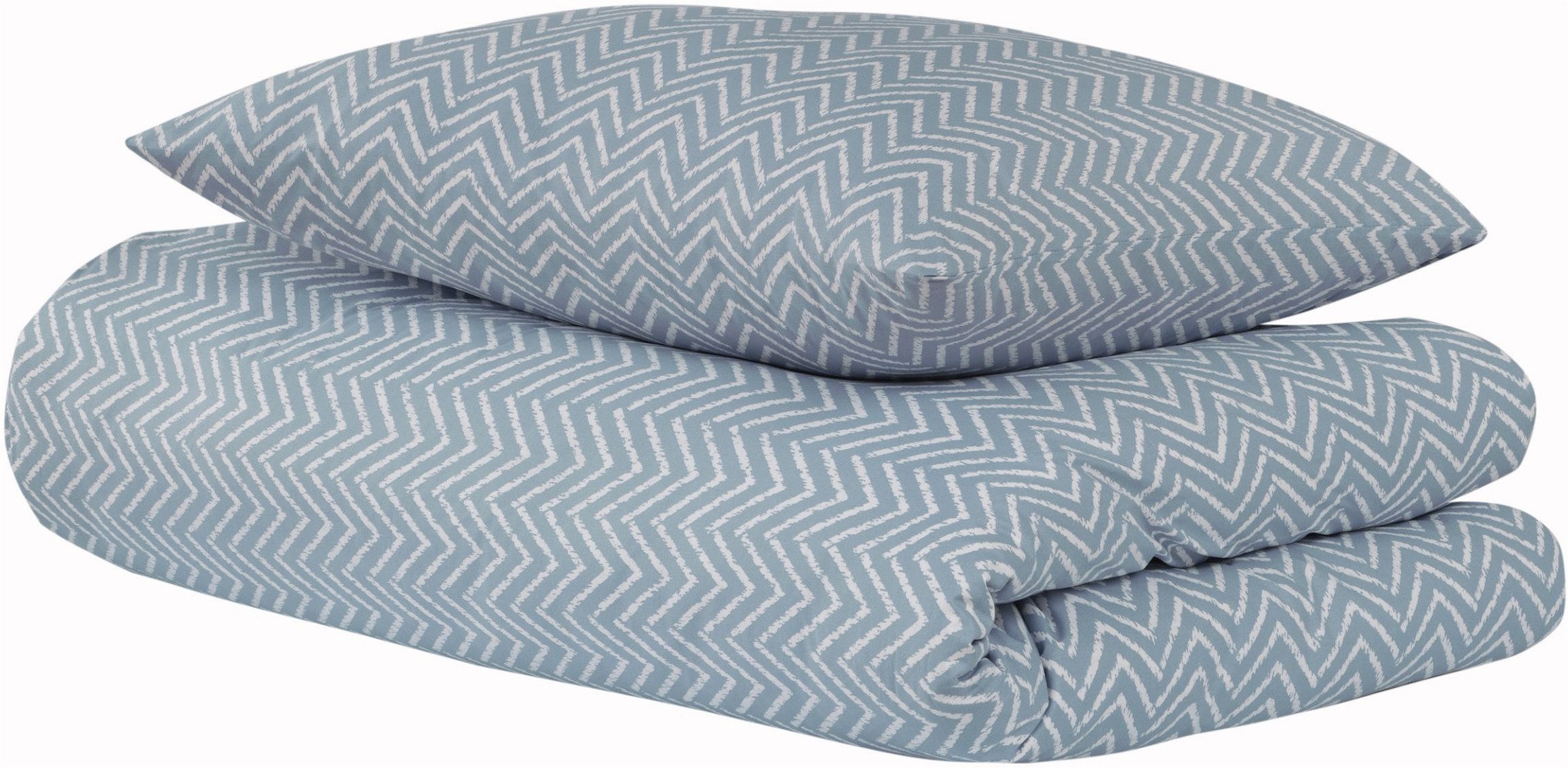 uncover by SCHIESSER Bettwäsche Grebur aus weicher Baumwolle mit einem dezenten Zickzackmuster, Renforcé, 2 teilig, OEKO-TEX® MADE IN GREEN