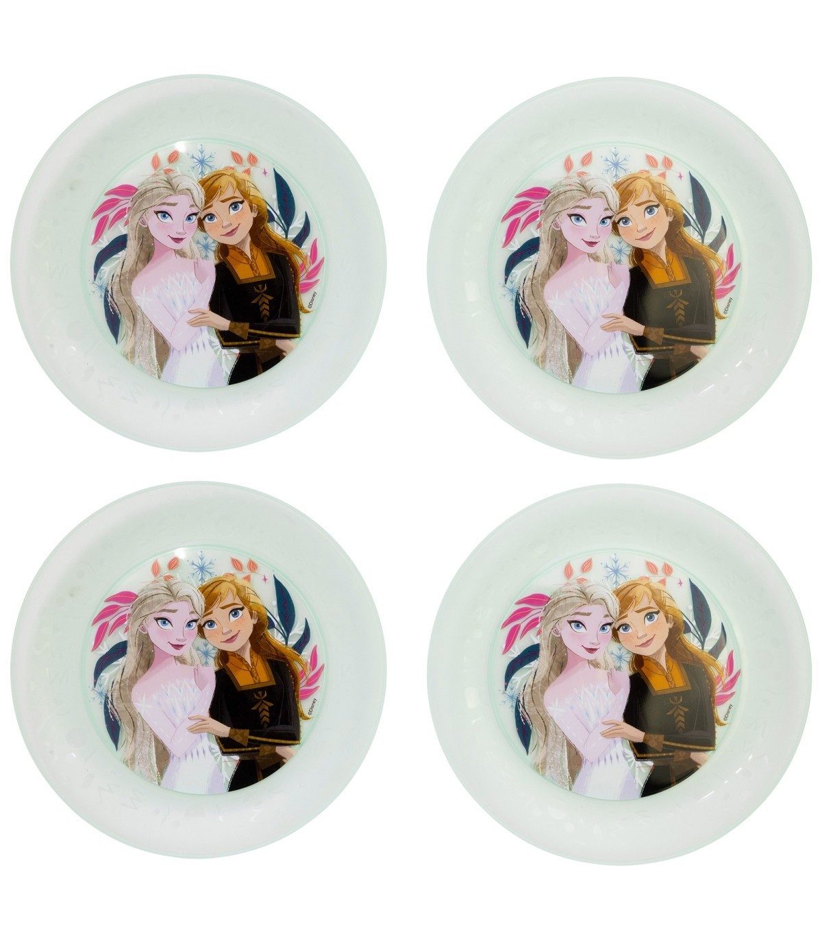 Disney Frozen Brotschale Set 4 teilig geeignet für Mikrowelle und Spülmaschine ab 4 Jahre, (Spar-Set, 4-tlg)