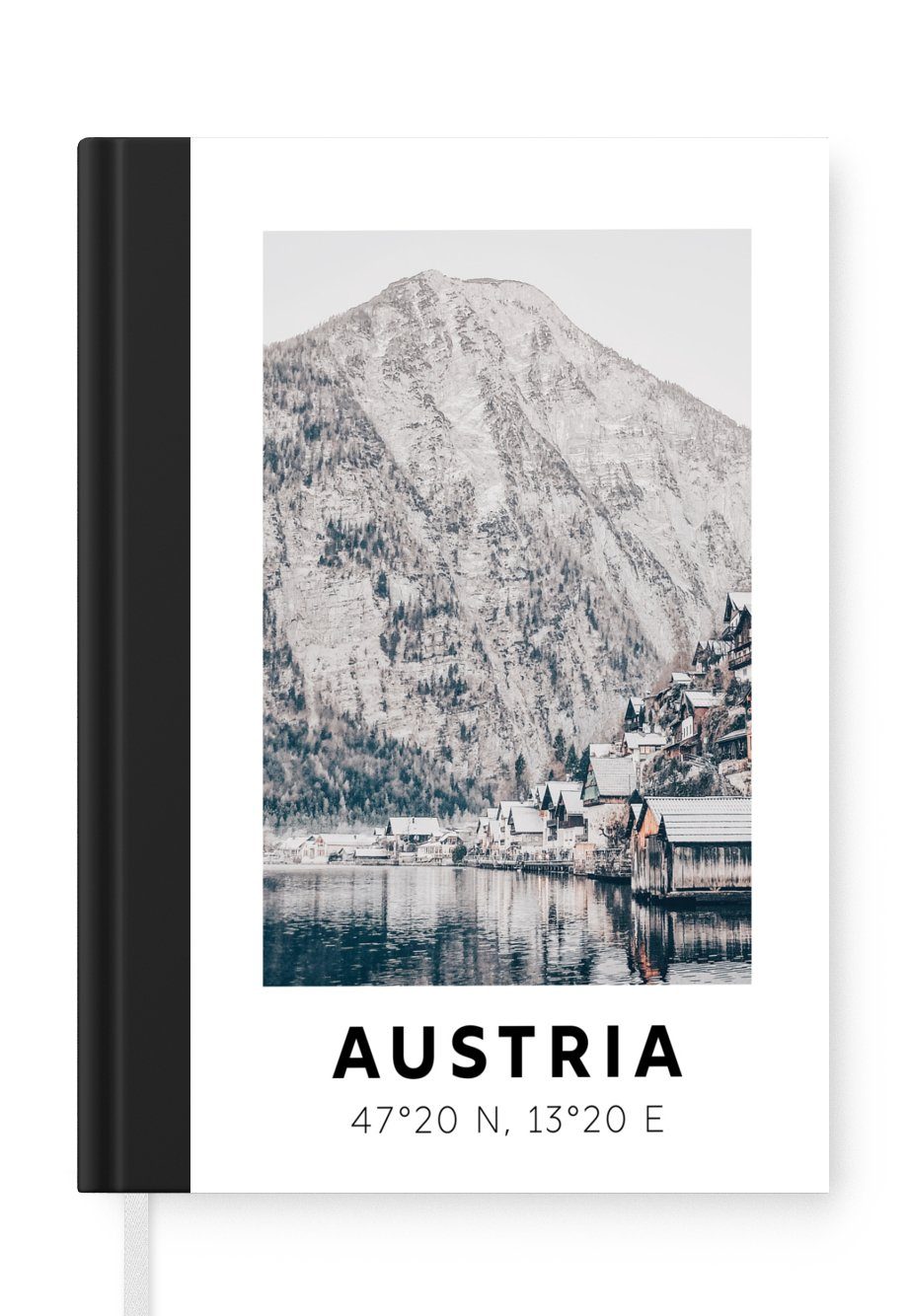 A5, 98 Notizbuch - Merkzettel, - Wasser Tagebuch, Alpen, Notizheft, Journal, Seiten, - MuchoWow Berge Haushaltsbuch Österreich