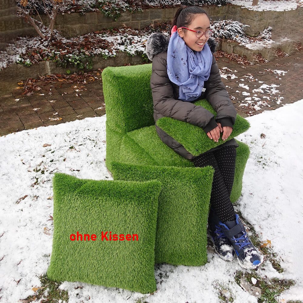 Gartenfigur AniPlants Grasfigur "Möbel" Sessel mit Rückenlehne – Gartendeko, 78 cm