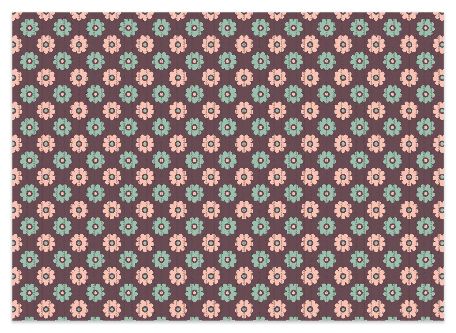 Wallario Schaum-Badematte Muster mit grünen und rosa-farbenen Blüten, Höhe 5.5 mm, rutschhemmend, geeignet für Fußbodenheizungen, Polymer-Schaum, rechteckig