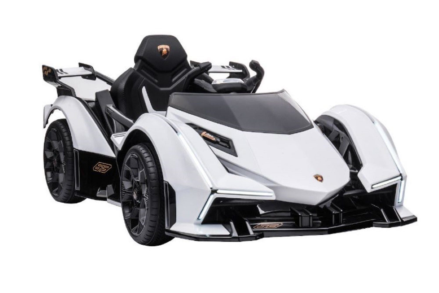 ES-Toys Elektro-Kinderauto Elektroauto Lamborghini V12, Belastbarkeit 40 kg, Vision Gran Turismo Fernbedienung MP3