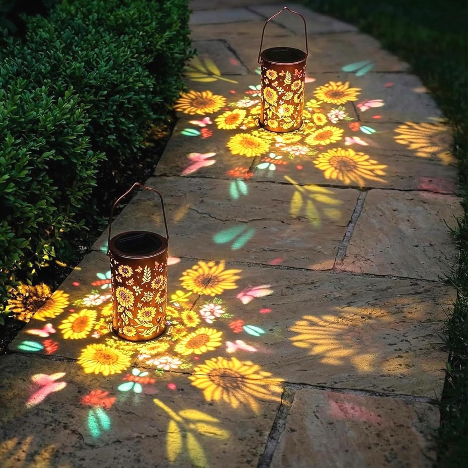Vornix LED Solarleuchte Solarlampen für Außen Hängend - 1 Stück Solarlampen für Außen Garten, Metall Solar Gartenleuchten fur AuBen Garten DrauBen Balkon, IP65 Wasserdicht Solarlaterne für Außen