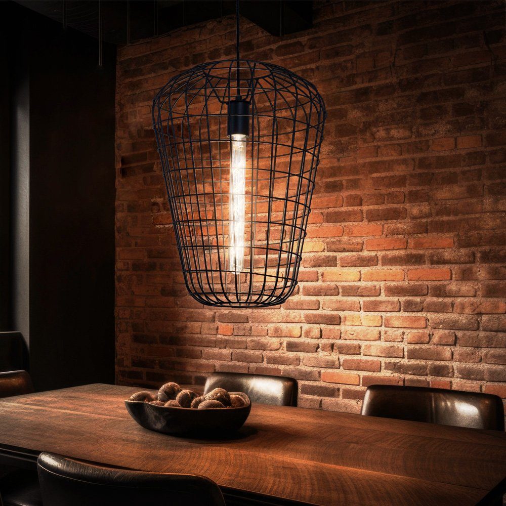 JUST LIGHT Pendelleuchte, Leuchtmittel nicht inklusive, Pendellampe Hängeleuchte Käfig Esszimmer Hängelampe