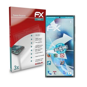 atFoliX Schutzfolie Displayschutzfolie für Samsung Galaxy S22 Ultra 5G, (3 Folien), Ultraklar und flexibel