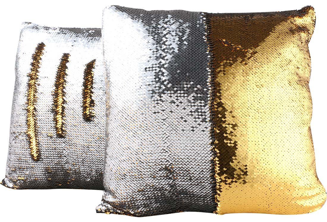 Jungengel Kissenbezug 4x Pailletten Kissenbezüge Dekokissen Couchkissen Gli günstig online kaufen