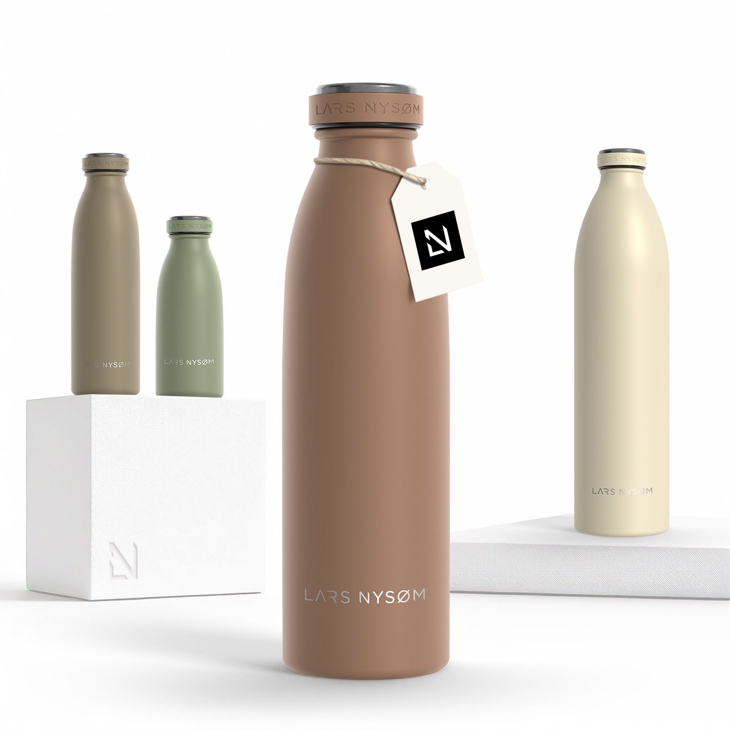 LARS NYSØM Thermoflasche Ren, Isolierflasche mit Vakuum Isolierung: 12h heiß / 24h kühl