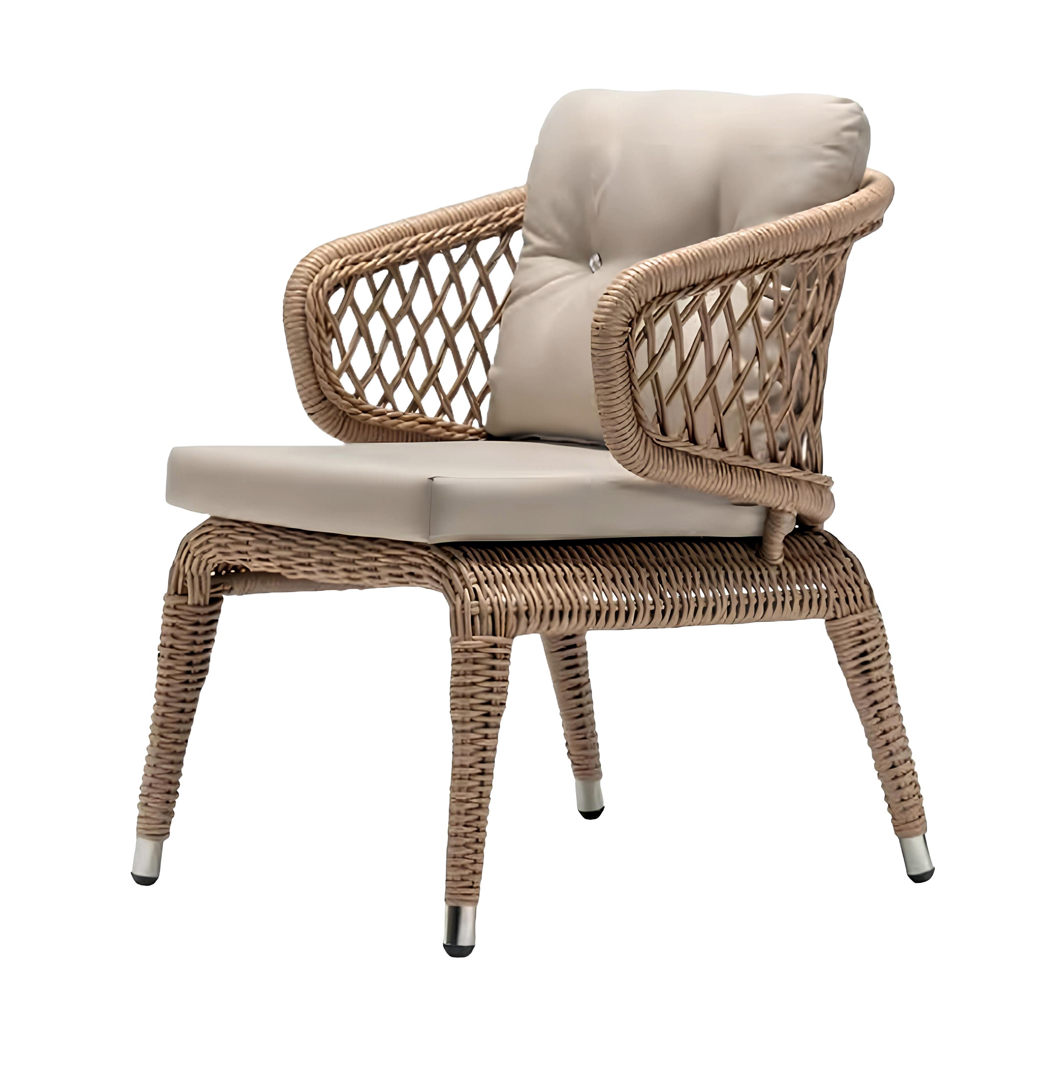 Xlmoebel Gartensessel Hochwertiger Terrassenstuhl aus Rattan in stilvollem Beige - Luxuriöse (Sessel), Hergestellt in Europa