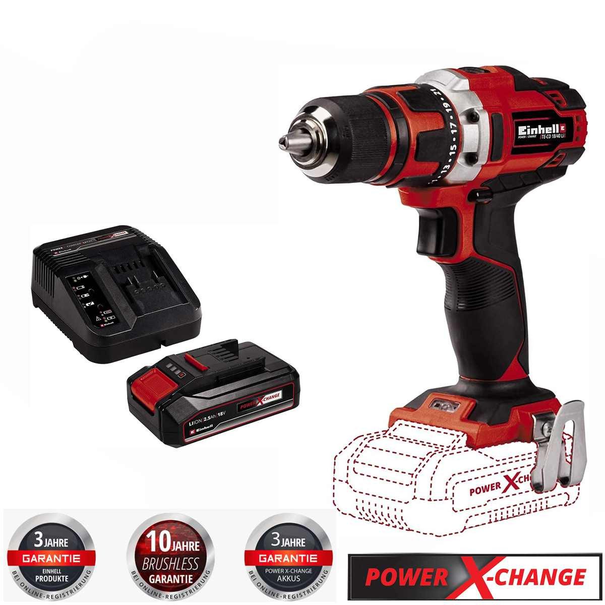 Einhell Akku-Bohrschrauber Bohrschrauber TE-CD 18/40 Li- günstig online kaufen