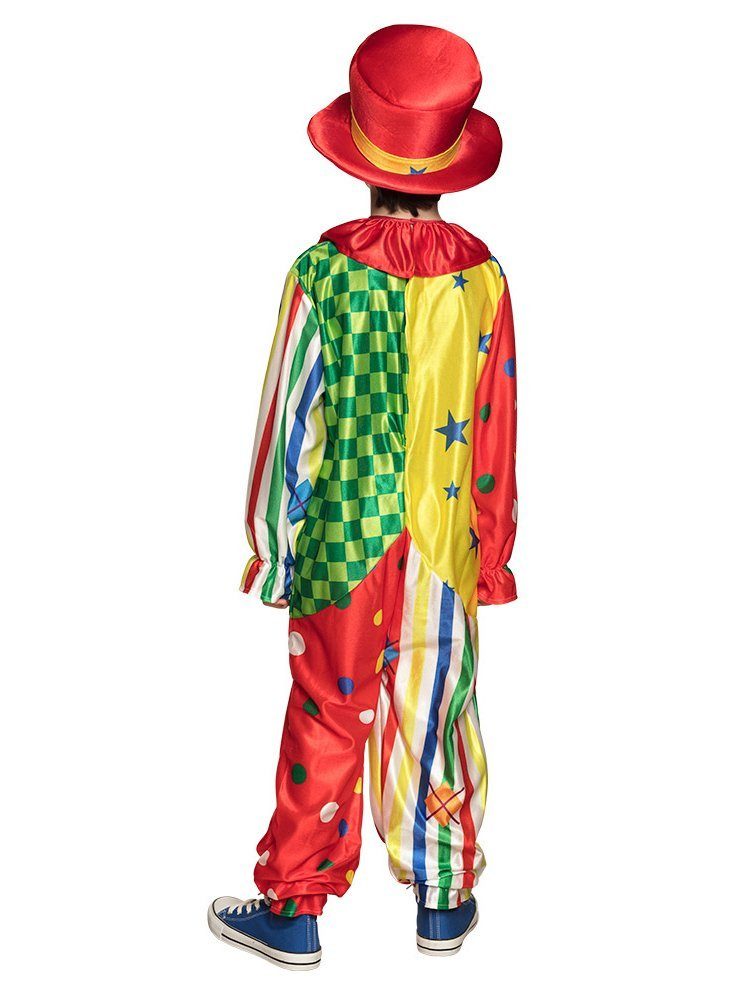 Boland Clown-Kostüm Clown Kostüm bunt Karneval Faschingskostüm Kinder, Fröhlich-buntes Clownskostüm für Fasching und Karneval