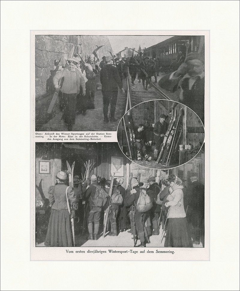 Kunstdruck Diesjähr. Wintersport-Tage auf dem Semmering 1909 Ski Sport F_Vintage