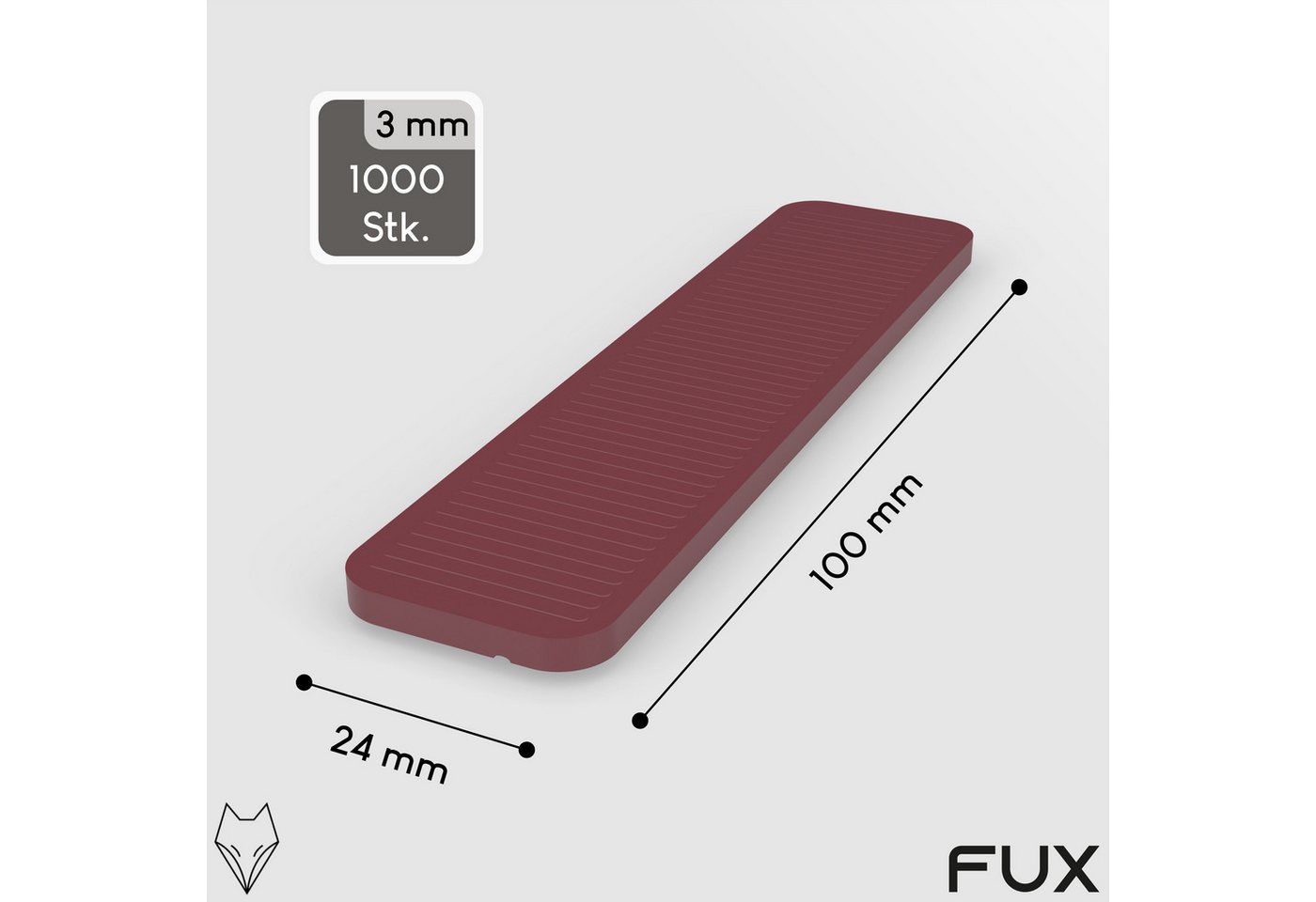 Thumbnail - FUX Unterlegplatte Kunststoff Abstandshalter 100x24 1-6mm Made in Germany Distanzklötze, 1-6mm, 1mm, 2mm, 3mm, 4mm, 5mm,...