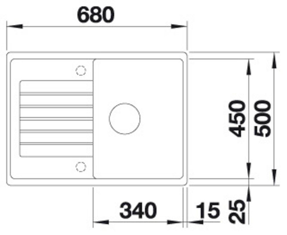 S St), Granitspüle Compact, in (1 45 erhältlich cm, Farben ZIA mehreren 50/68 Blanco eckig, cafe