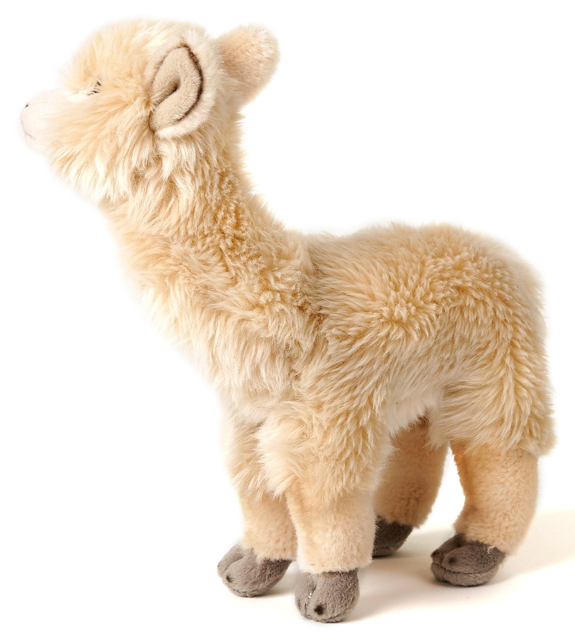 Plüsch-Lama stehend cm zu - 100 recyceltes - % Uni-Toys Alpaka Füllmaterial beige, (Höhe) Plüschtier, 23 Kuscheltier -